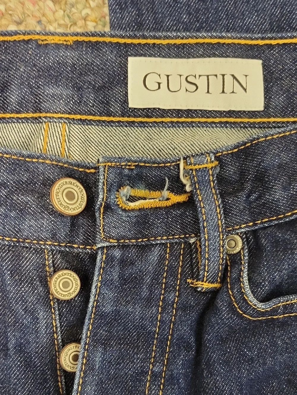 Gustin The Regular #7 Classic Dark Blue Straight-Leg Jeans 29 X 32 Selvedge